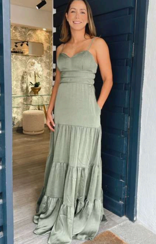 Vestido Plisado Verde