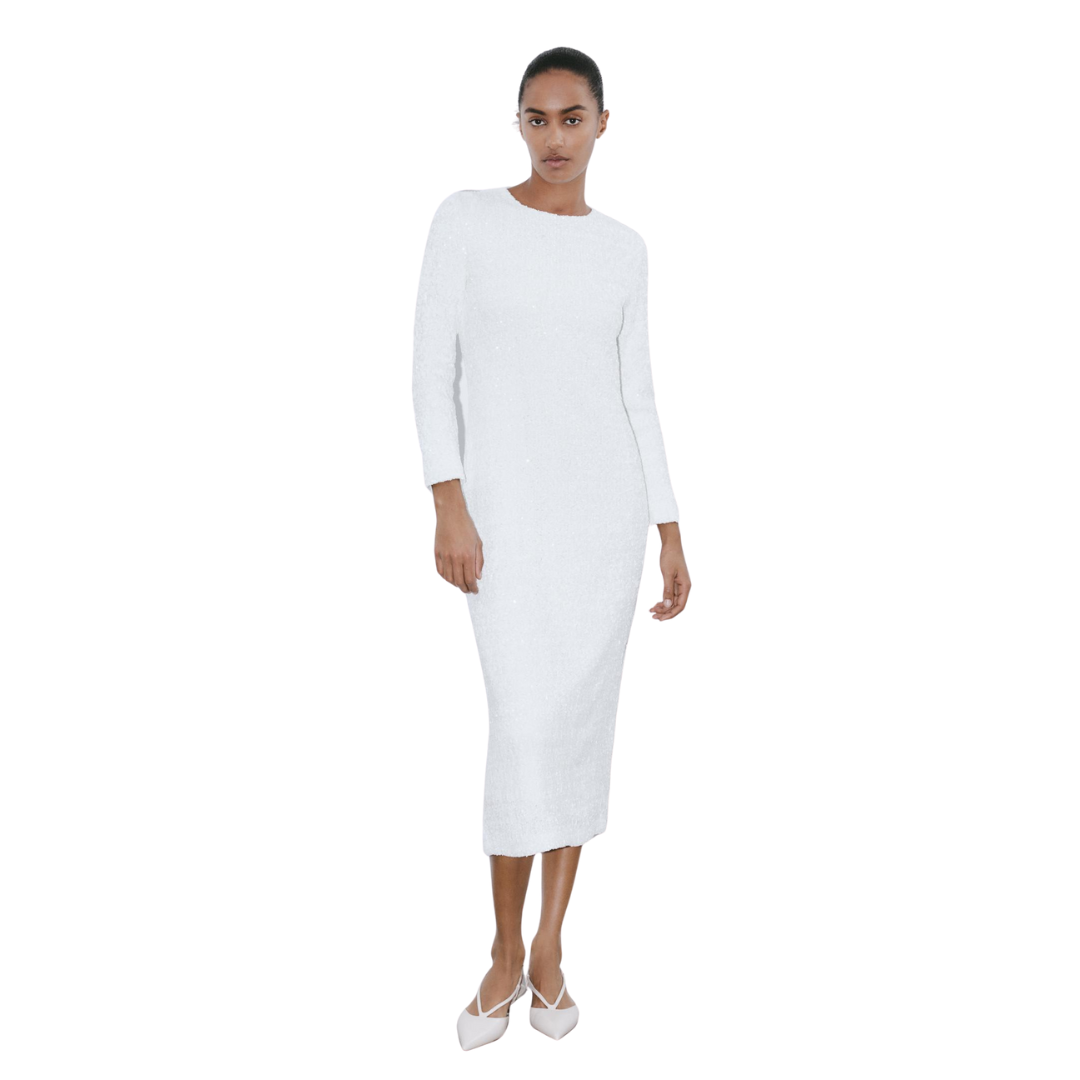Vestido Lentejuelas Blanco