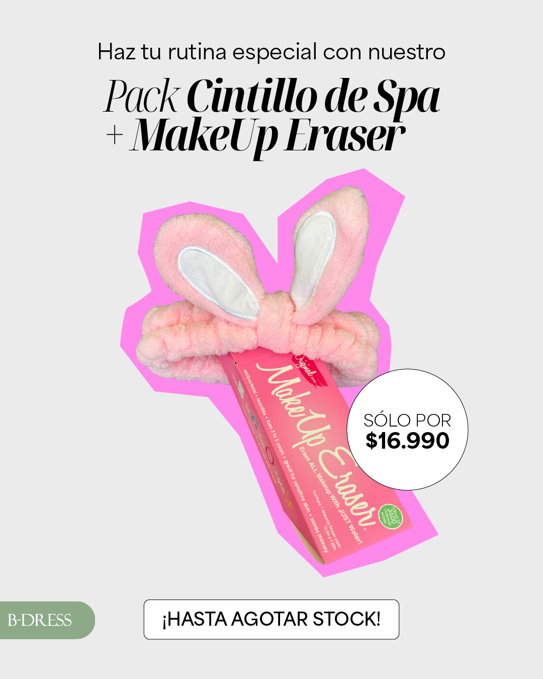 PACK Cintillo de Spa + MakeUp Eraser