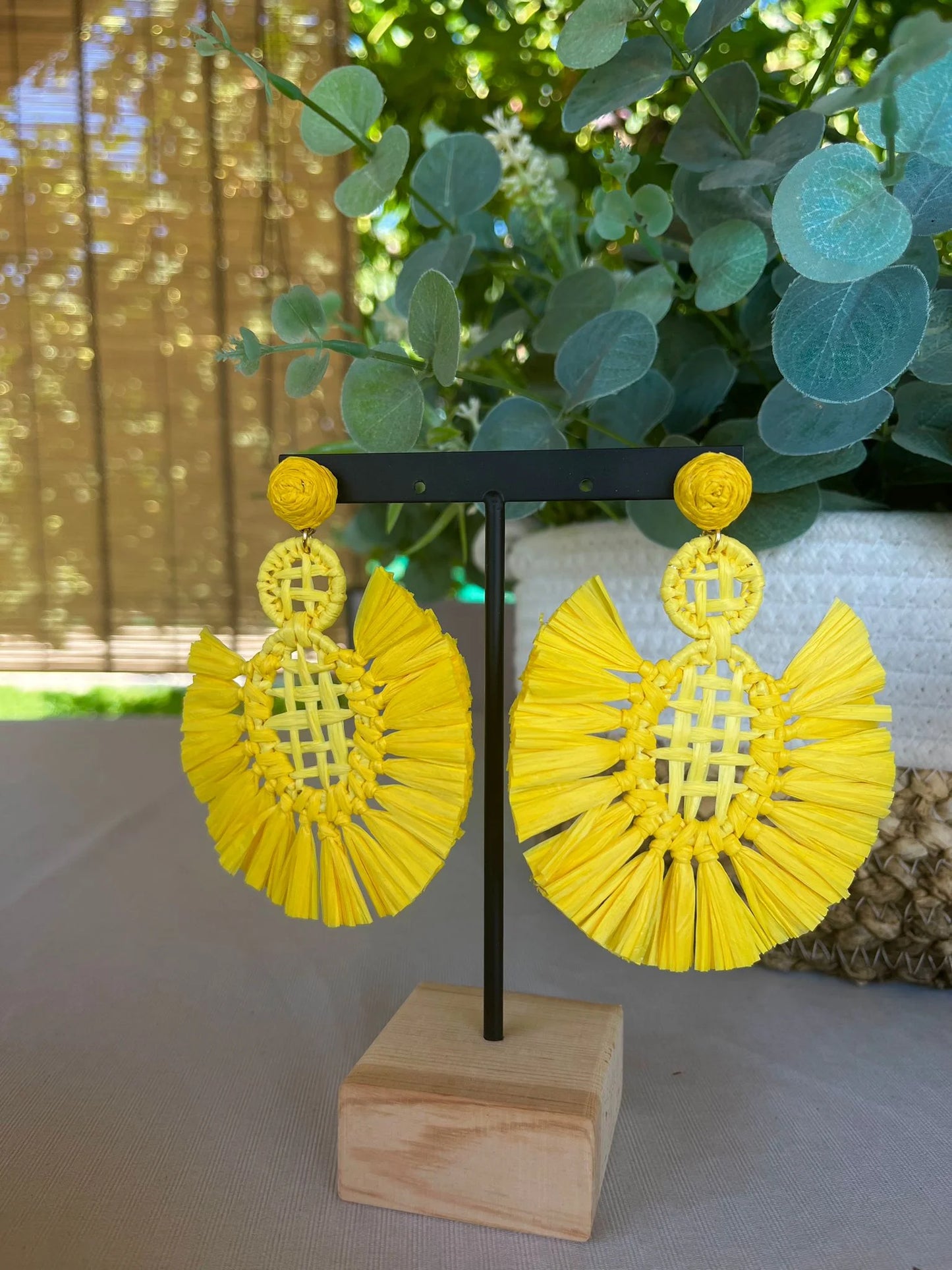 Aros Rafia Amarillos