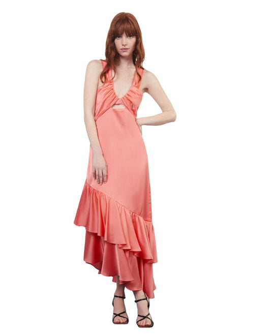 Vestido midi coral Talla L