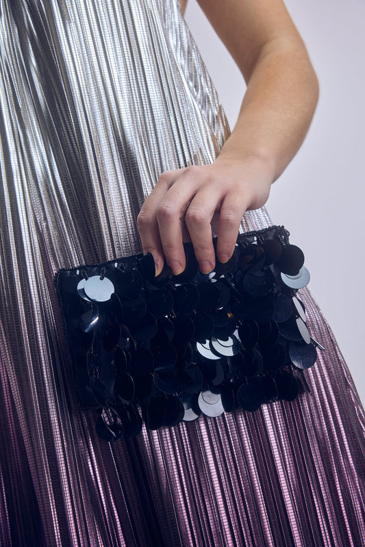 Clutch negro con lentejuelas XXL