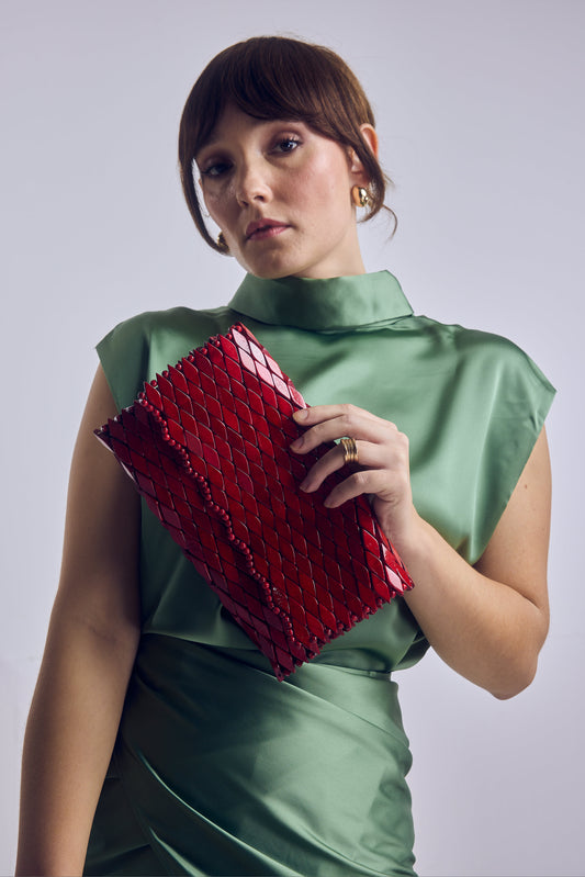 Clutch Rectangular Roja Brasil