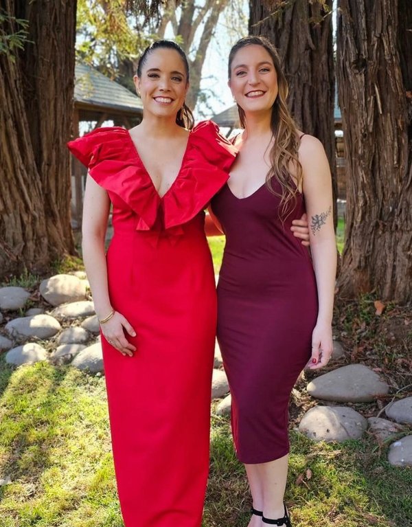  con Vestido Rojo