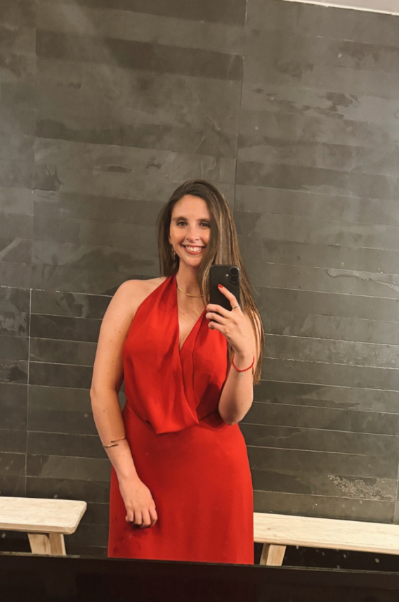  con Vestido Marrocos Rojo
