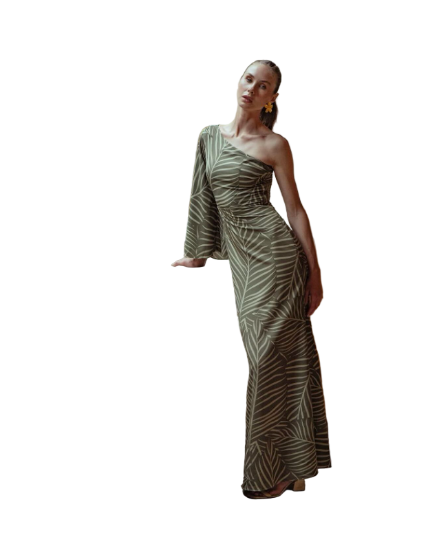Vestido Hojas Verde
