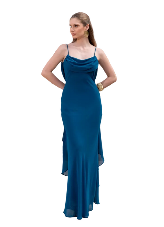 Vestido Brasil Azul Petróleo