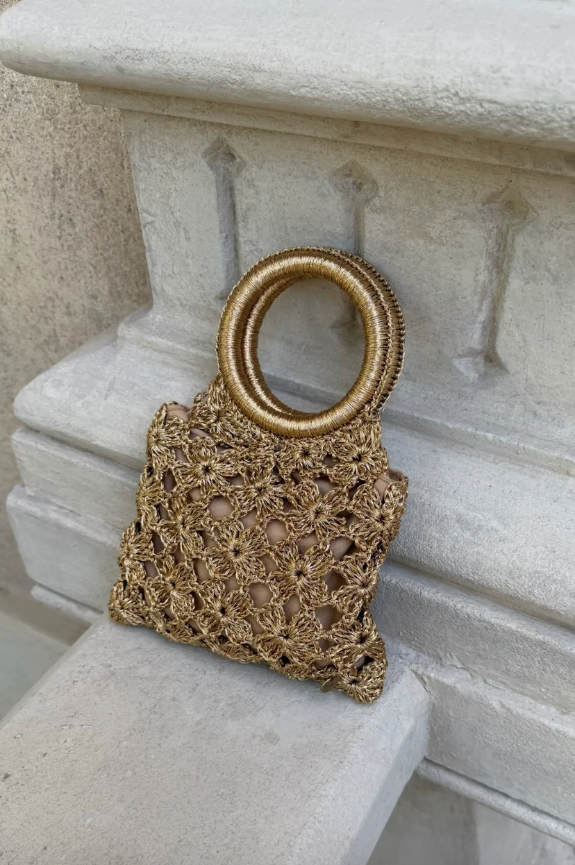 Bolso Crochet Dorado