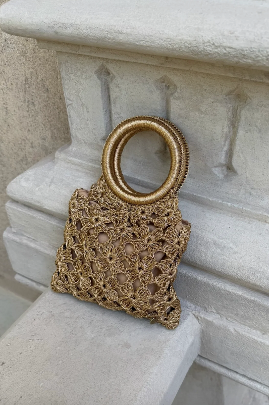 Bolso Crochet Dorado