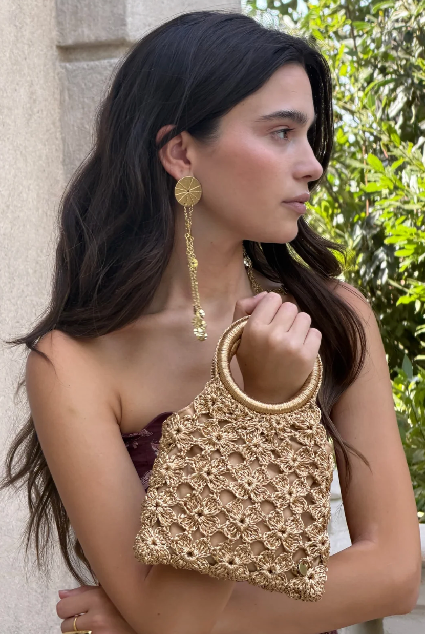 Bolso Crochet Dorado
