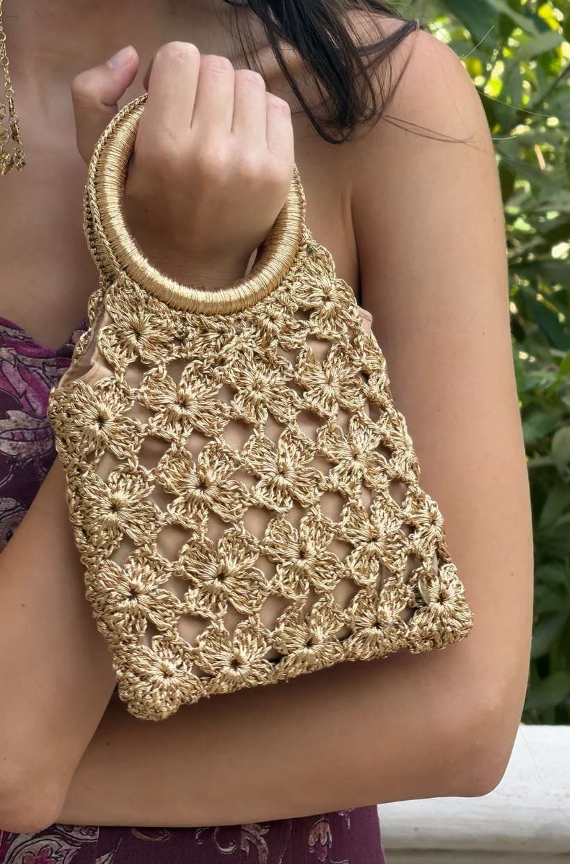 Bolso Crochet Dorado