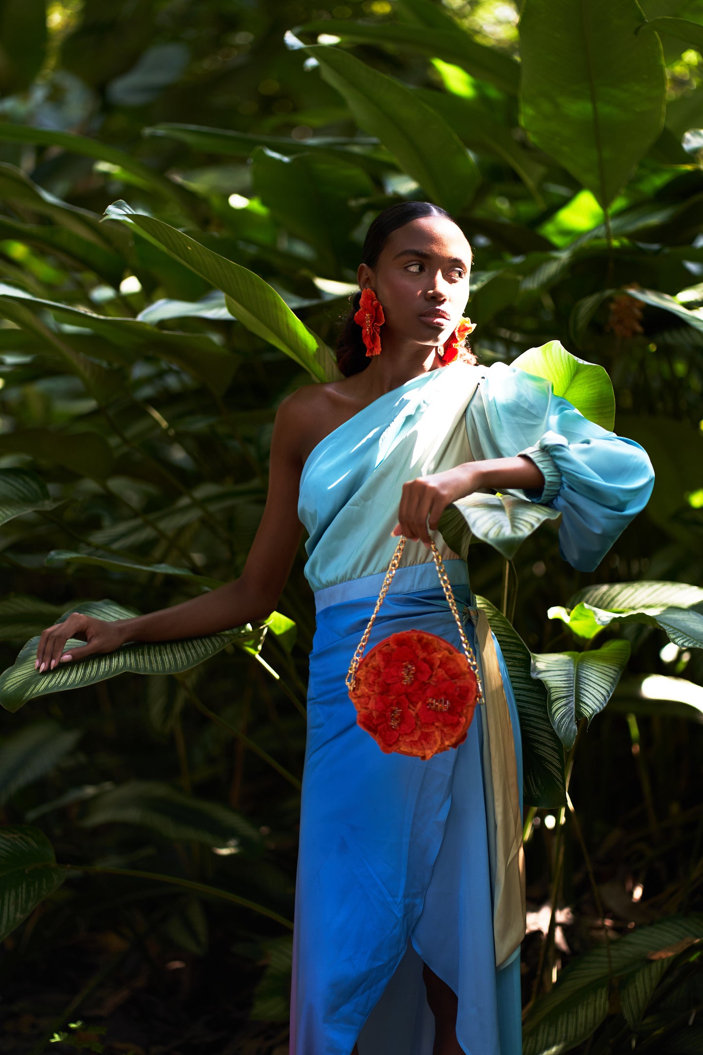 Cartera Flores Naranja