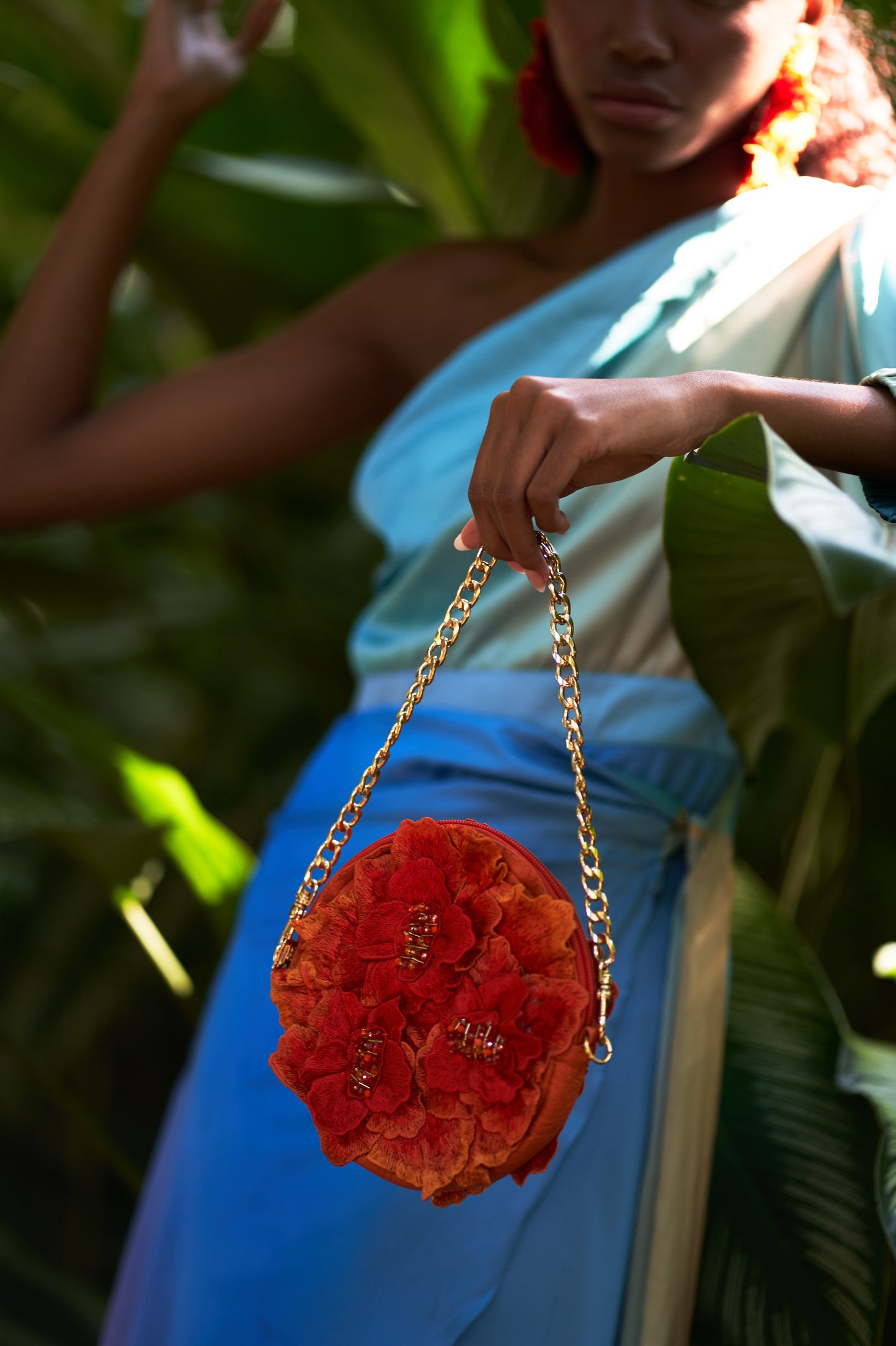 Cartera Flores Naranja