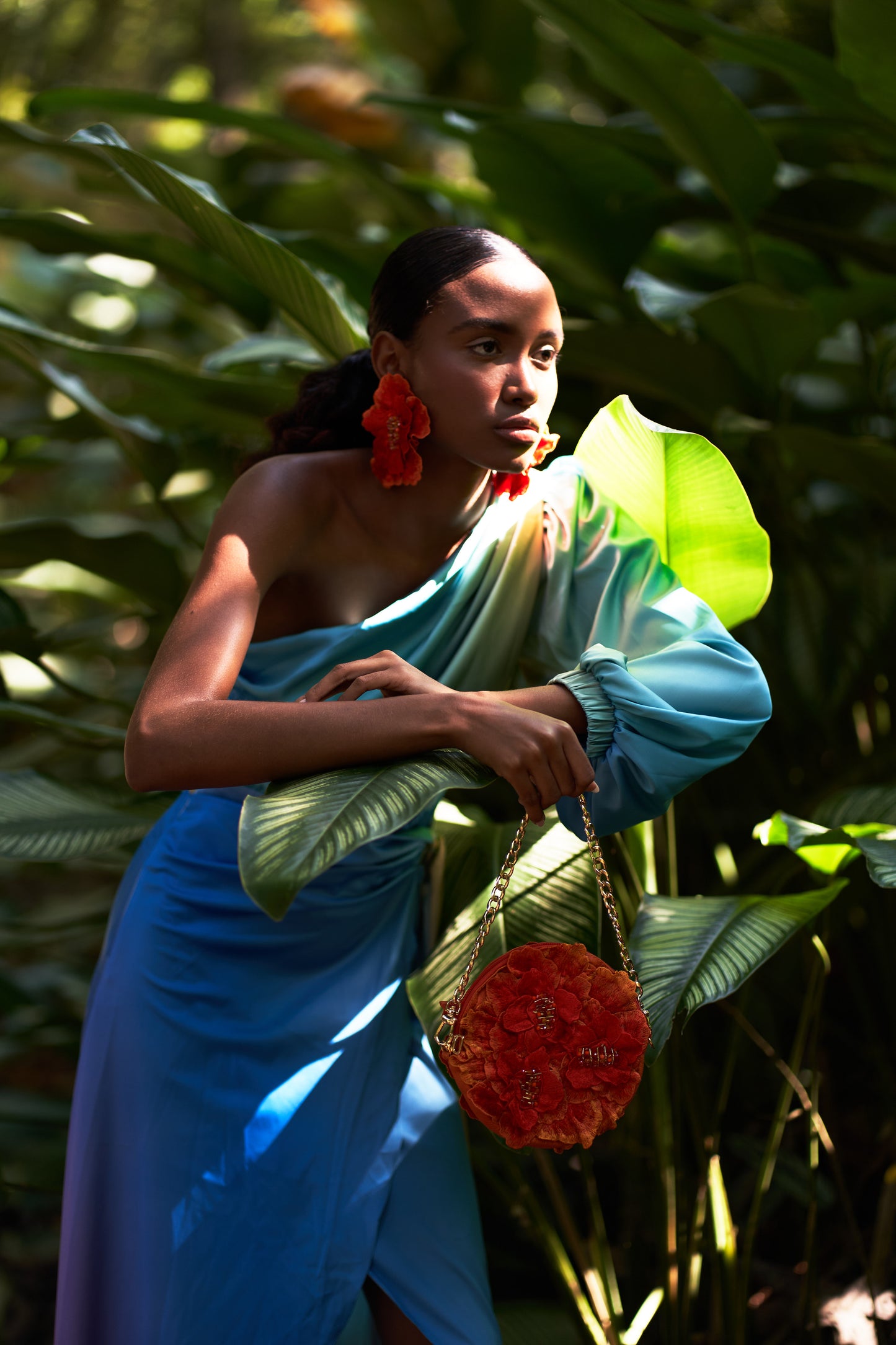 Cartera Flores Naranja