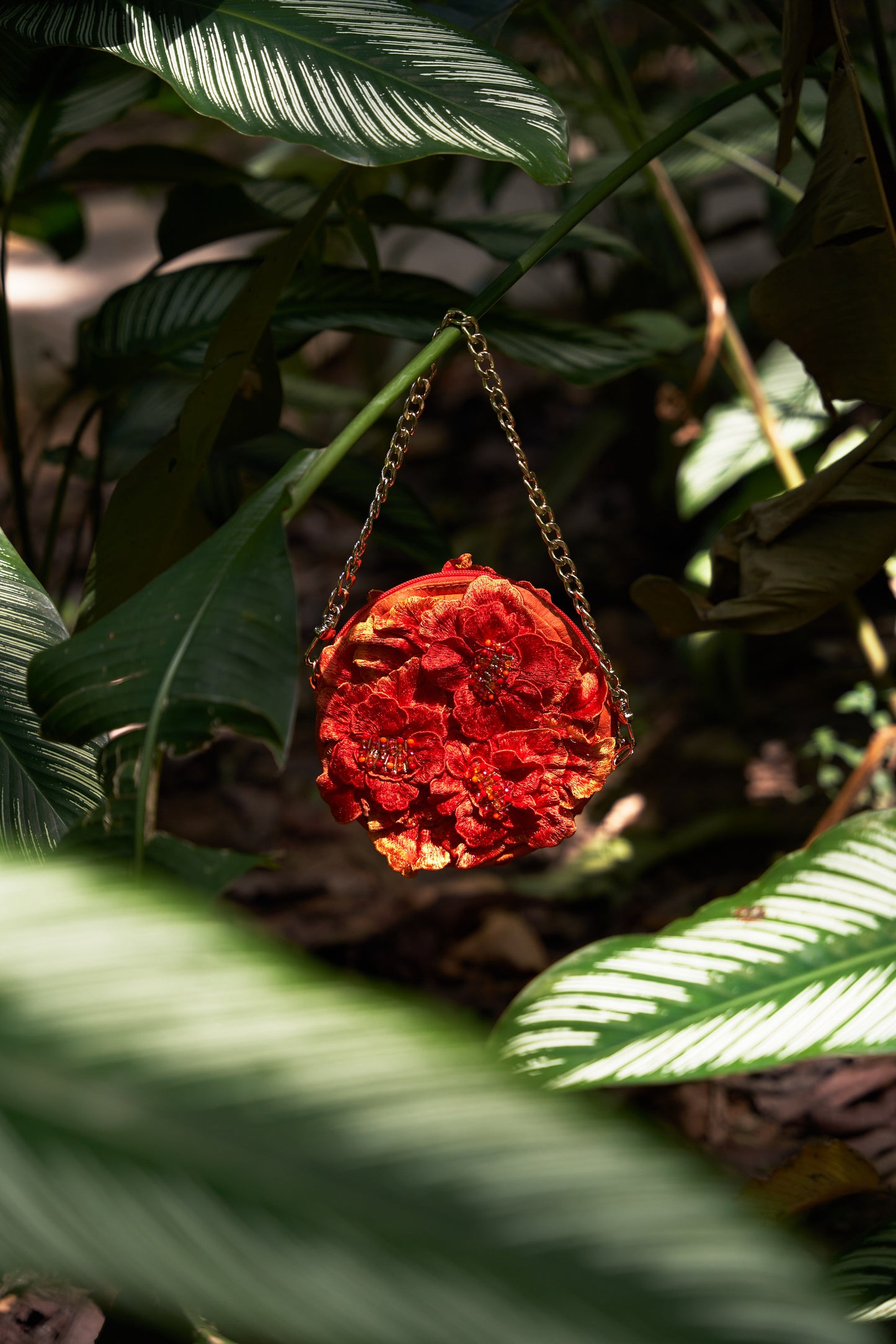 Cartera Flores Naranja