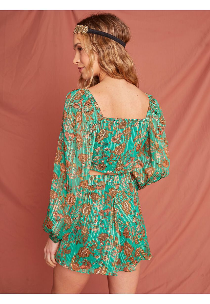 Vestido India chic verde