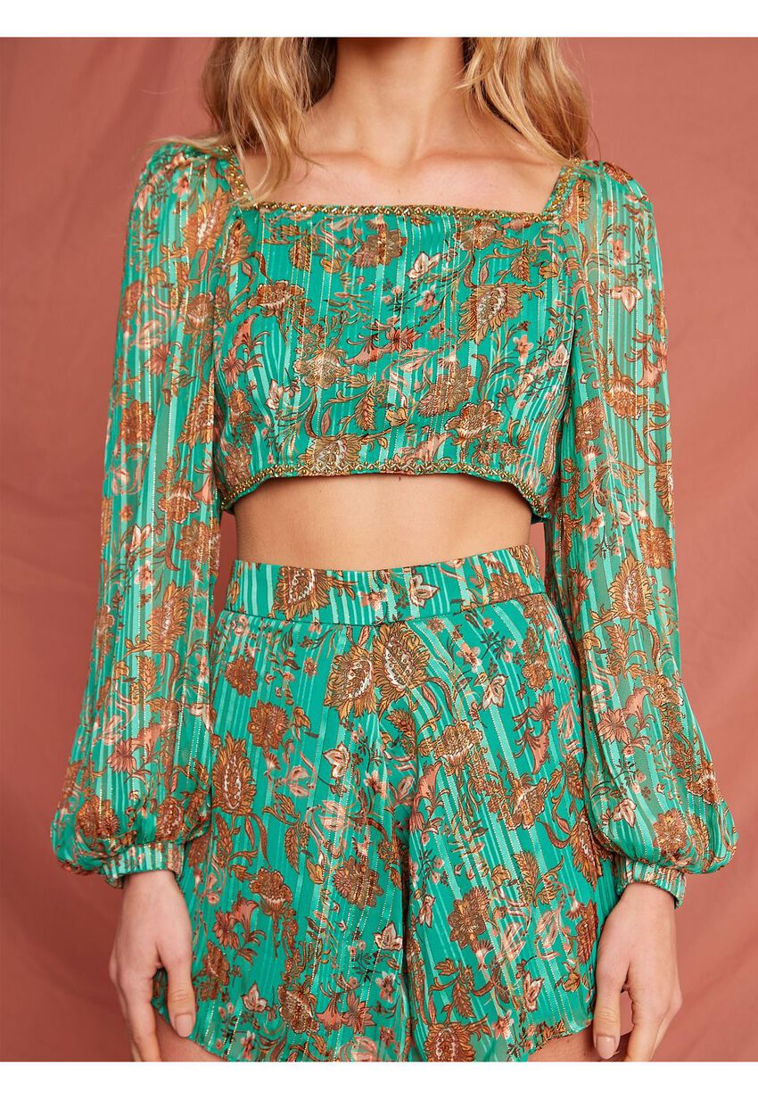 Vestido India chic verde