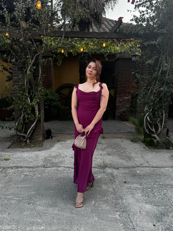  con Vestido Dalia Frambuesa