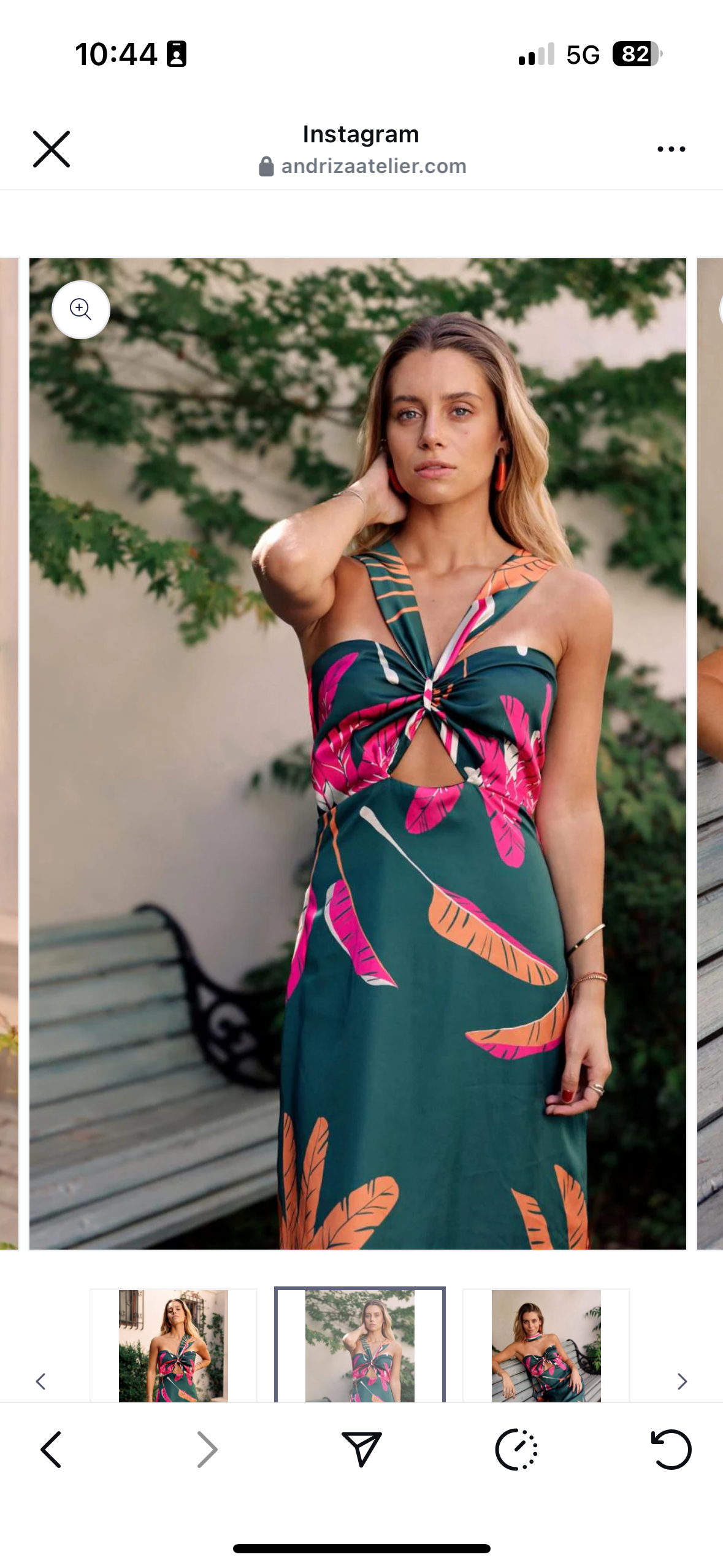 Vestido Palmier vert Andriza Atelier