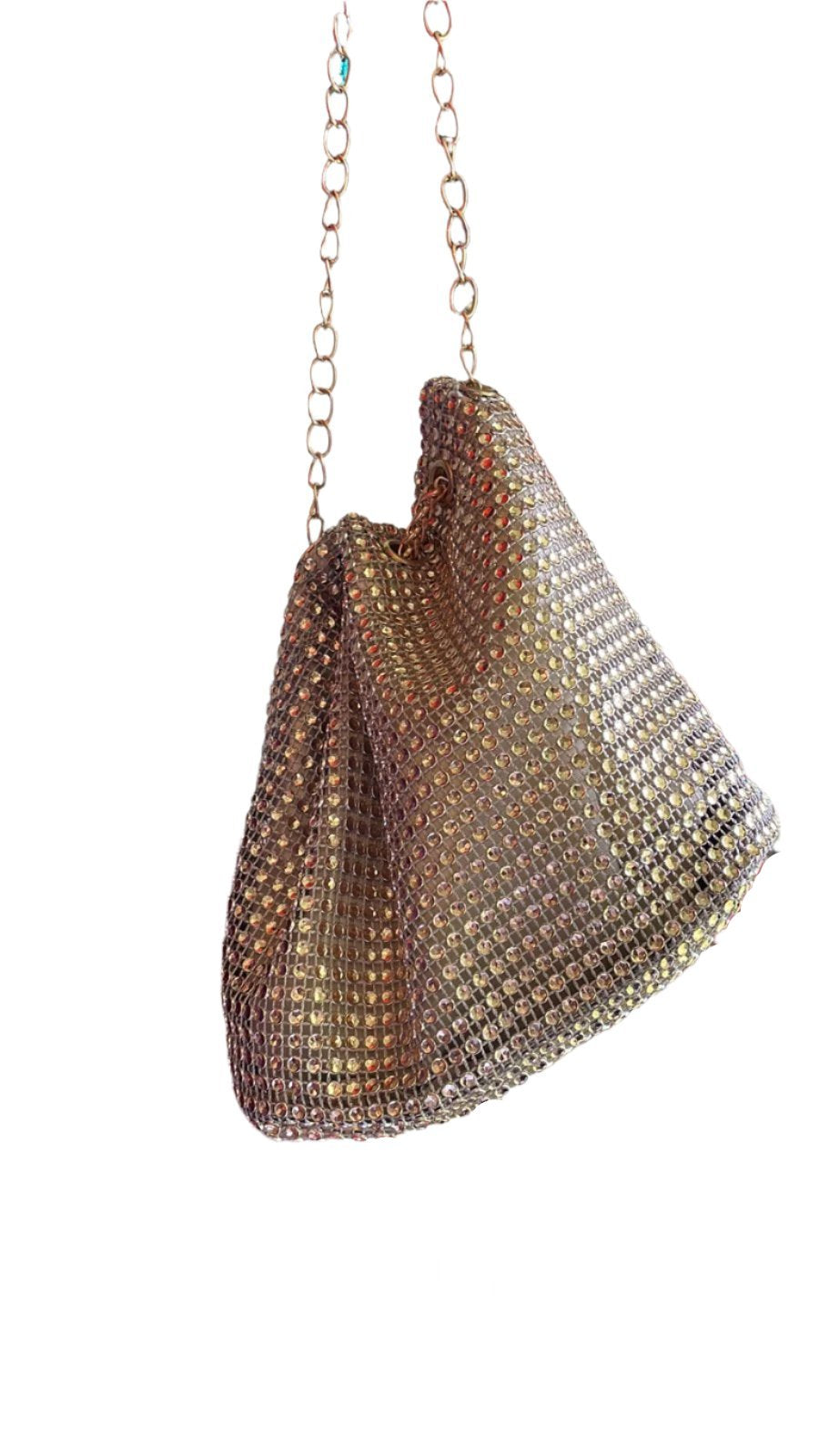 Cartera dorada brillos