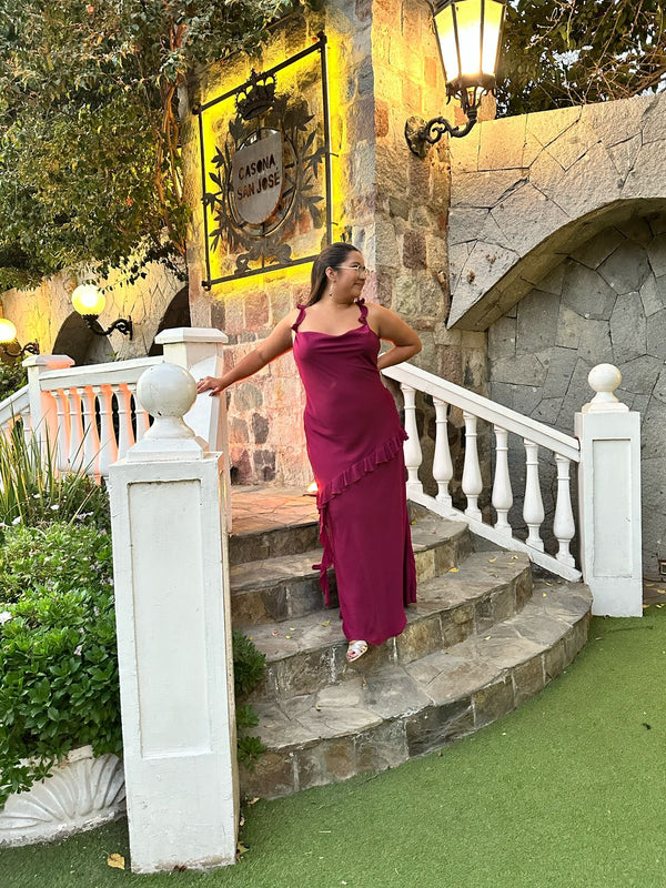  con Vestido Dalia Frambuesa