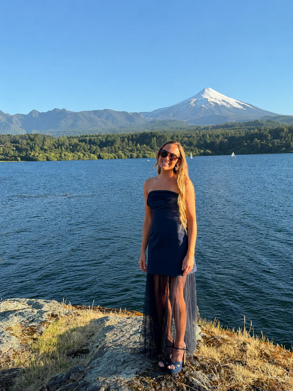 chrisstepke con Vestido Blue Rose Navy