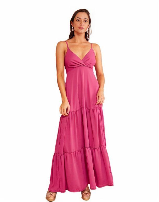 Vestido Leticia Fucsia Oscuro