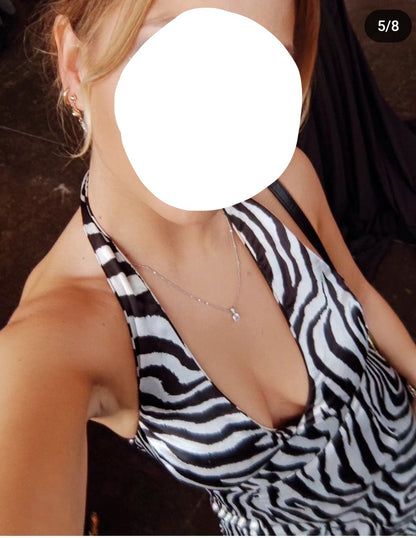 Vestido zebra satén