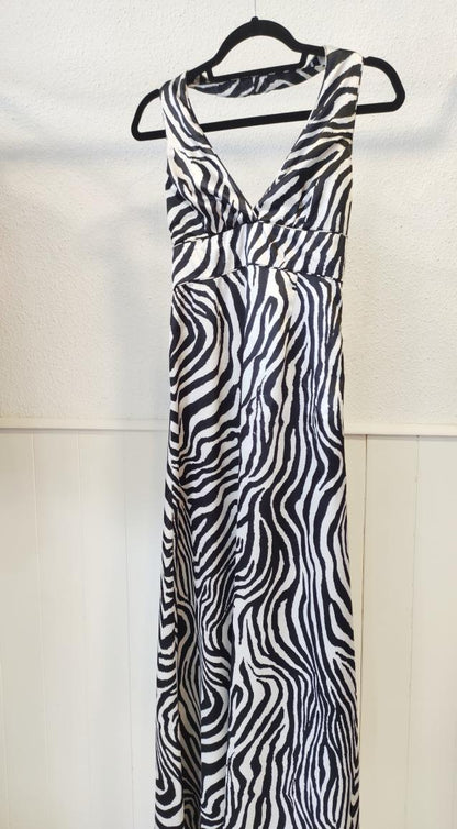 Vestido zebra satén