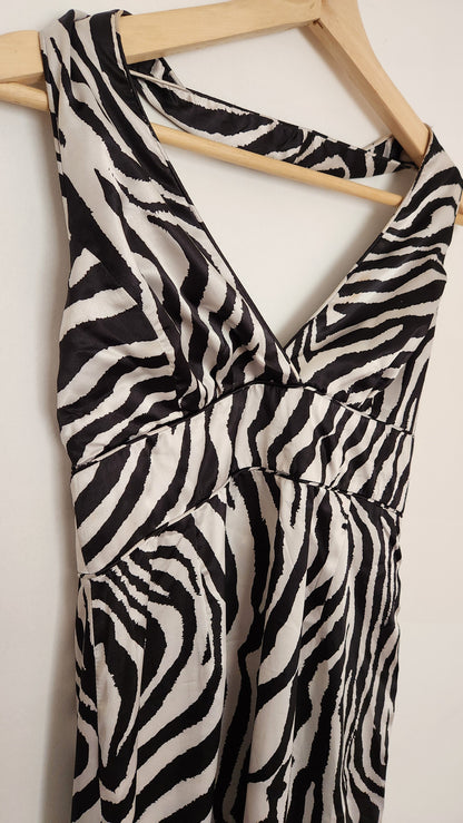 Vestido zebra satén