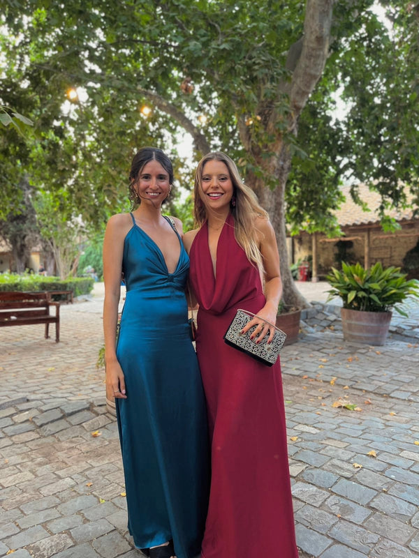  con Vestido Marrocos Marsala