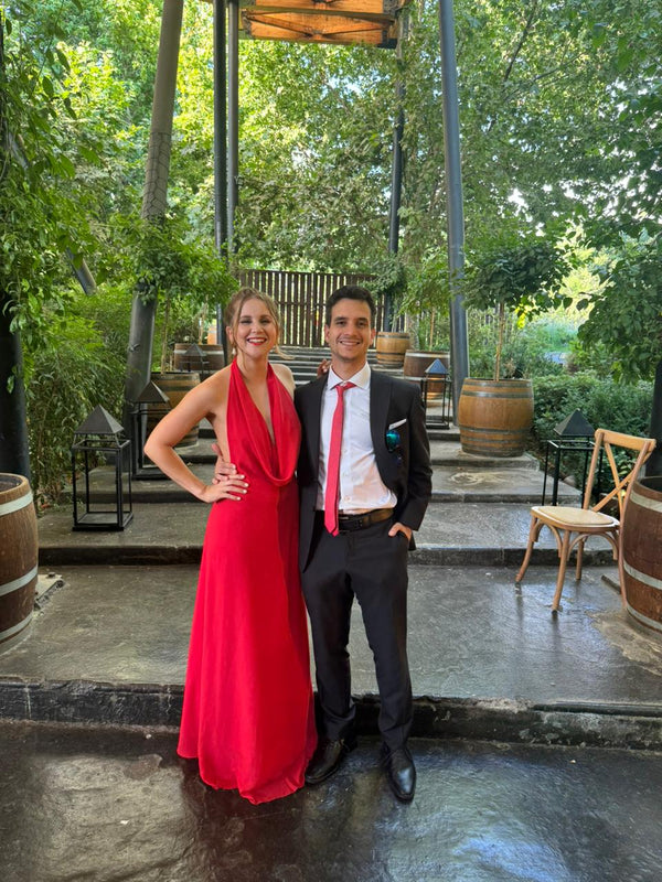  con Vestido Marrocos Rojo