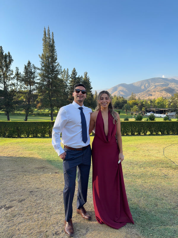  con Vestido Marrocos Marsala