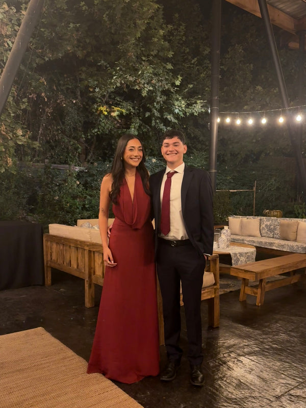  con Vestido Marrocos Marsala