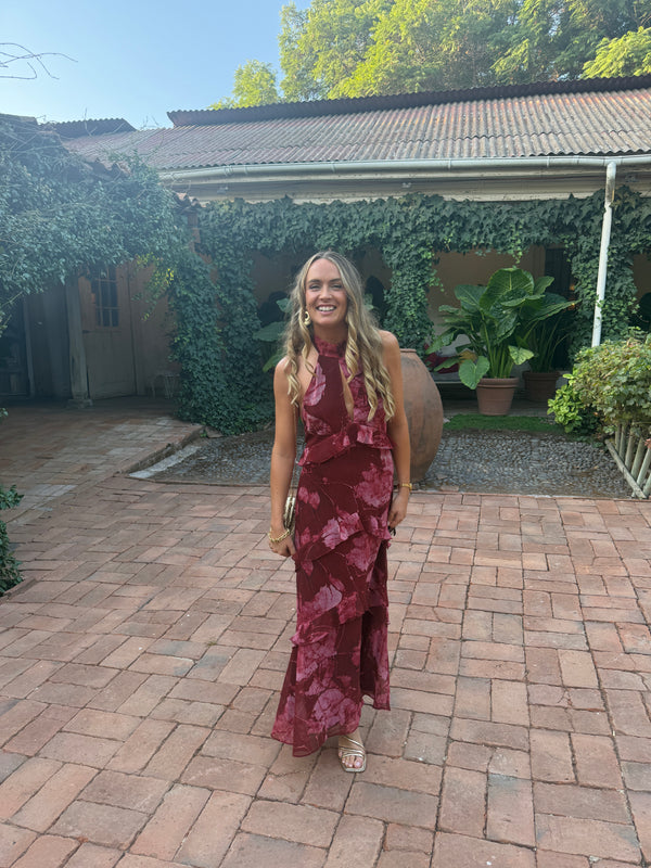  con Vestido Rosario Estampado