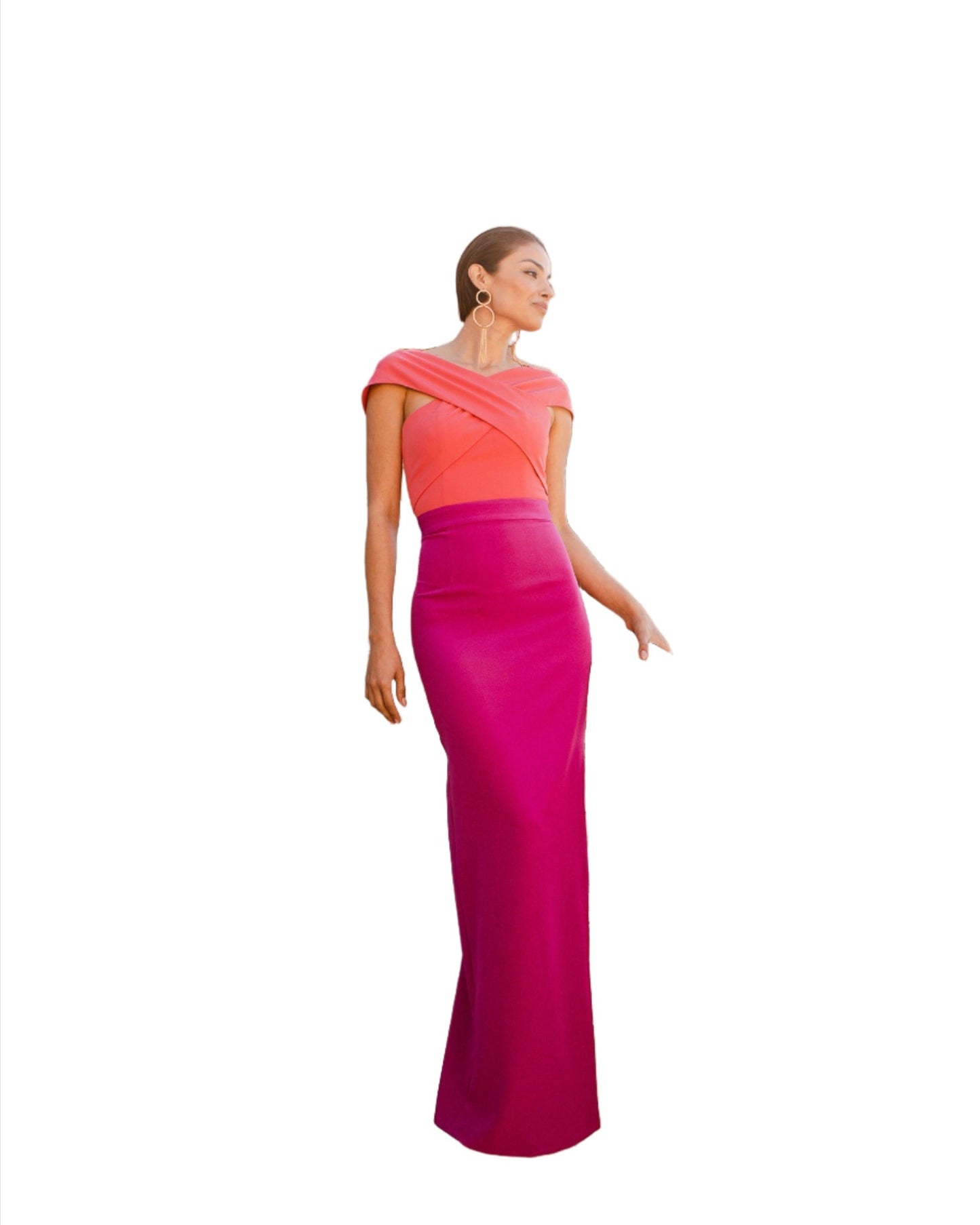 Vestido Largo Bicolor L