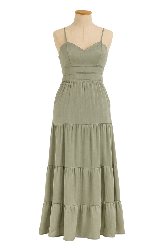 Vestido Plisado Verde
